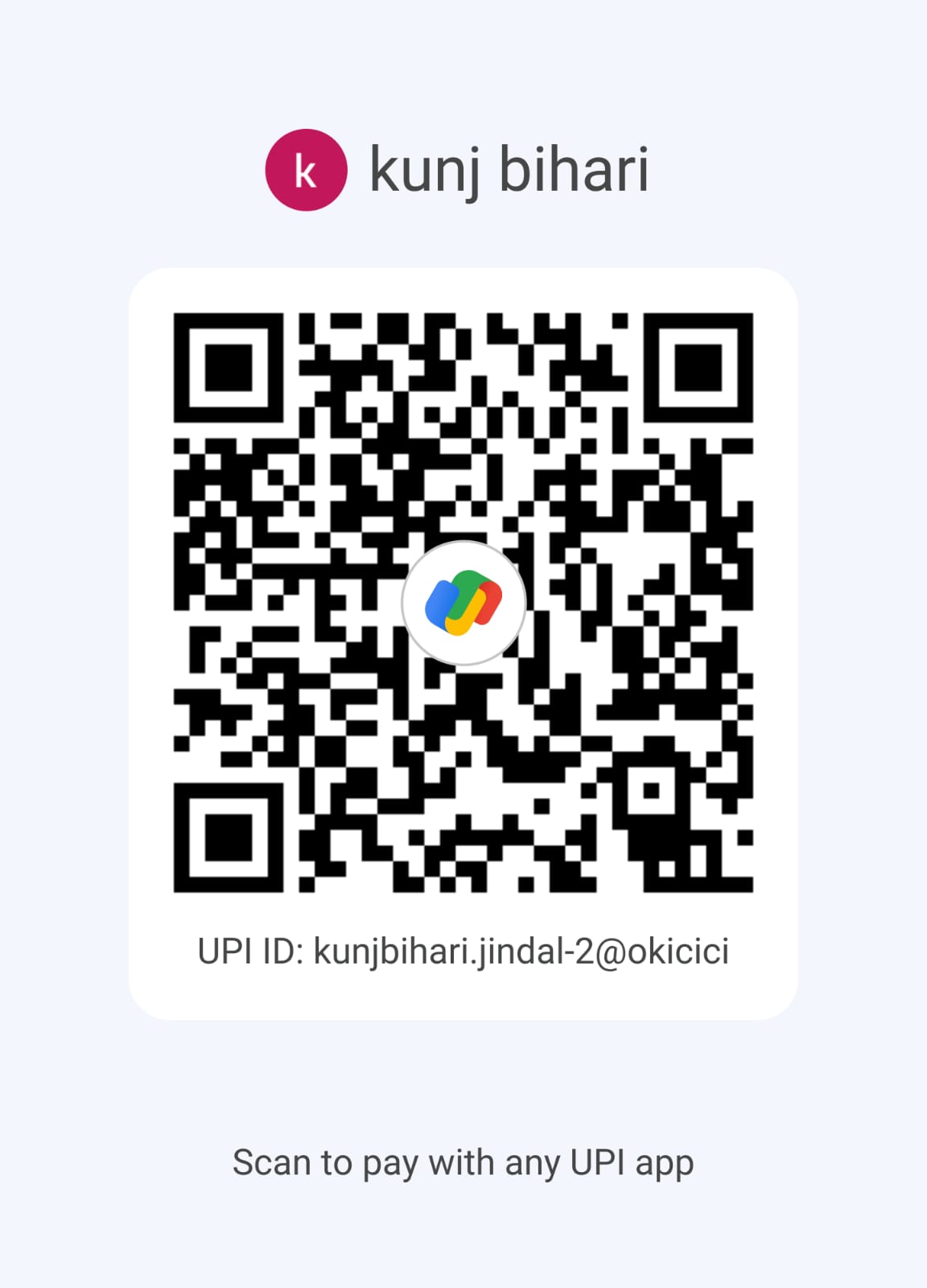 UPI payment QR for Kunj Bihari Jindal